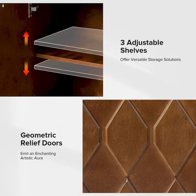 Olympia 60Modern Storage Sideboard Storage with Adjustable Shelves By HULALA HOME