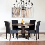 Roundhill Furniture Fordsville 5-piece Dining Set, Pedestal Round Table with 4 Stylish Chairs