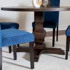 Roundhill Furniture Fordsville 5-piece Dining Set, Pedestal Round Table with 4 Stylish Chairs