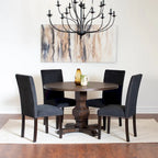 Roundhill Furniture Fordsville 5-piece Dining Set, Pedestal Round Table with 4 Stylish Chairs