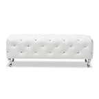 Silver Orchid Heston Crystal Tufted Modern Bench