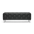 Silver Orchid Heston Crystal Tufted Modern Bench