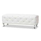 Silver Orchid Heston Crystal Tufted Modern Bench