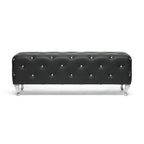 Silver Orchid Heston Crystal Tufted Modern Bench