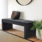 Modern Faux Leather 47 Waterfall Bench