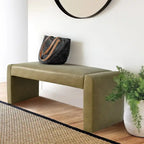 Modern Faux Leather 47 Waterfall Bench