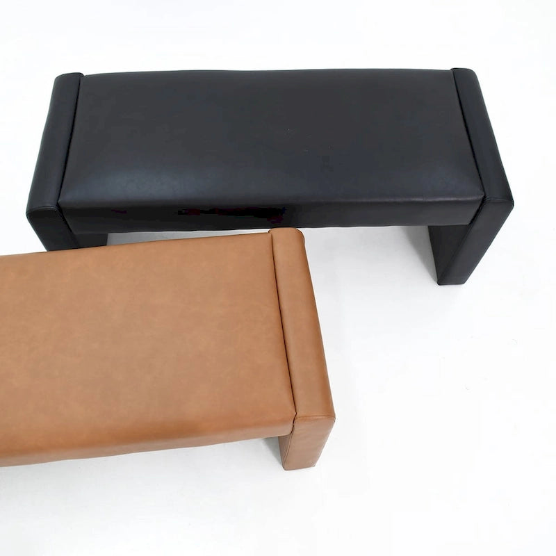 Modern Faux Leather 47 Waterfall Bench