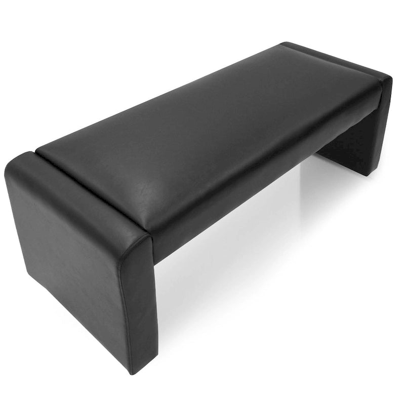 Modern Faux Leather 47 Waterfall Bench