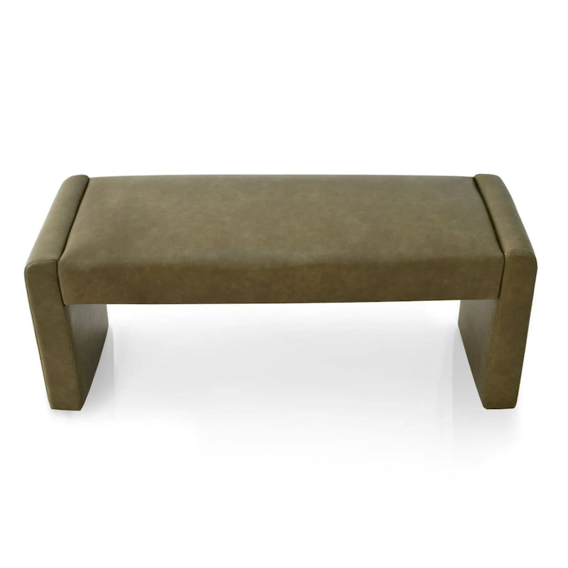 Modern Faux Leather 47 Waterfall Bench