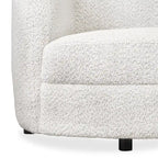 Furniture of America Ophelia Modern Curved Arms Boucle Accent Chair with Kidney Style Seat and Round Wooden Legs
