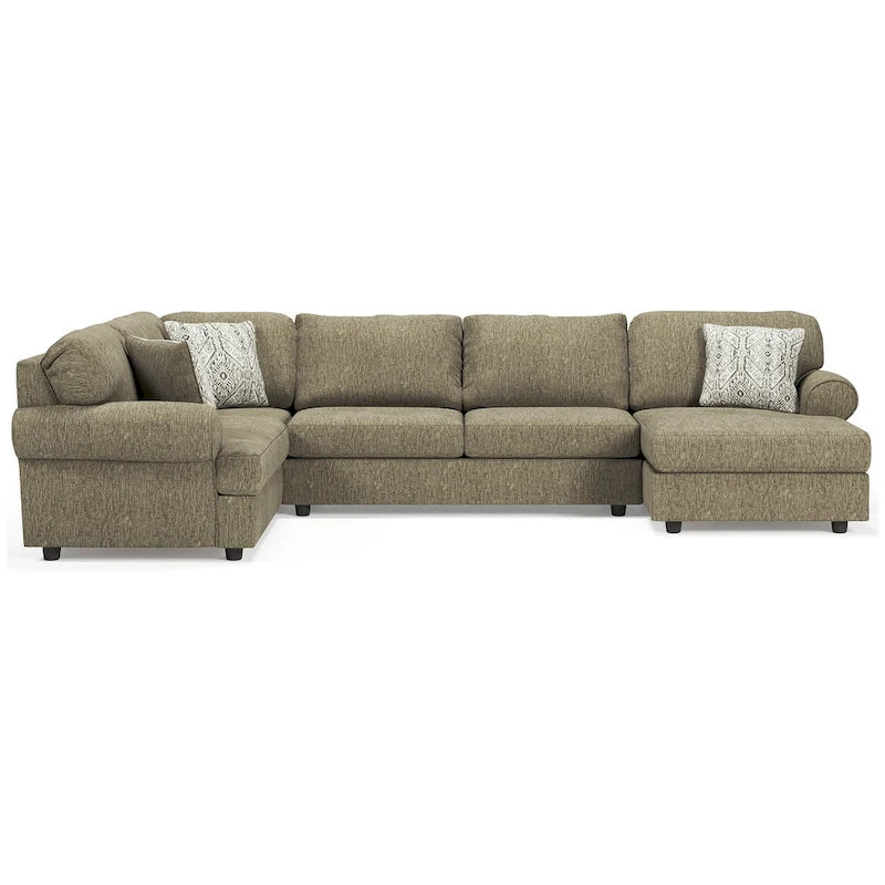 Signature Design by Ashley Hoylake Brown 3-Piece Sectional with Chaise - 143W x 95D x 35H
