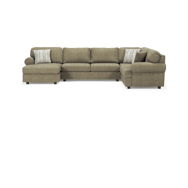 Signature Design by Ashley Hoylake Brown 3-Piece Sectional with Chaise - 143W x 95D x 35H