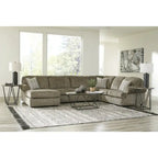 Signature Design by Ashley Hoylake Brown 3-Piece Sectional with Chaise - 143W x 95D x 35H