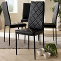 Modern Faux Leather Dining Chair 4-Piece Set by Baxton Studio