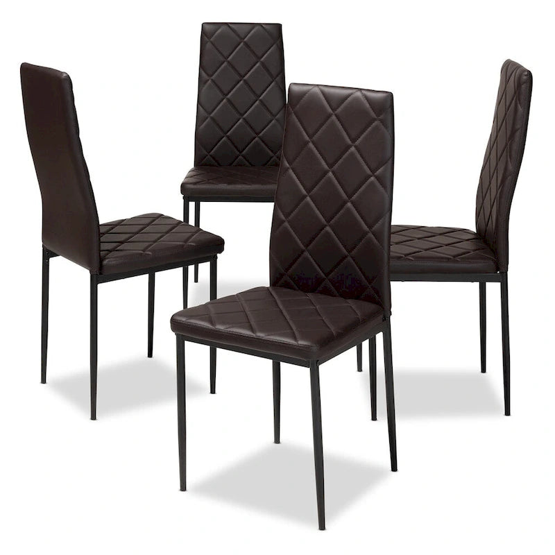 Modern Faux Leather Dining Chair 4-Piece Set by Baxton Studio