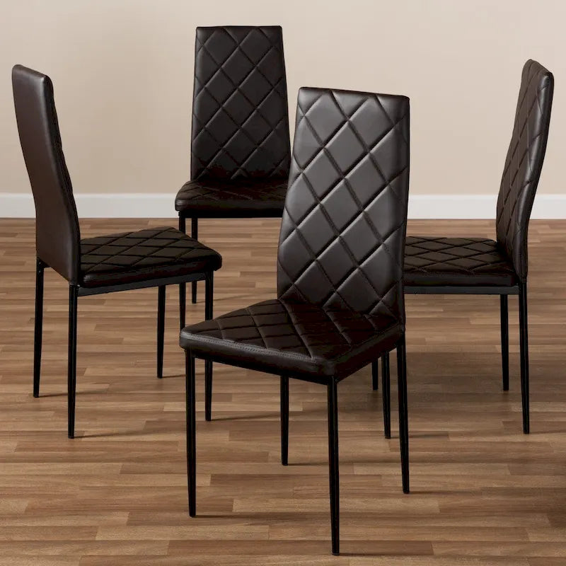 Modern Faux Leather Dining Chair 4-Piece Set by Baxton Studio