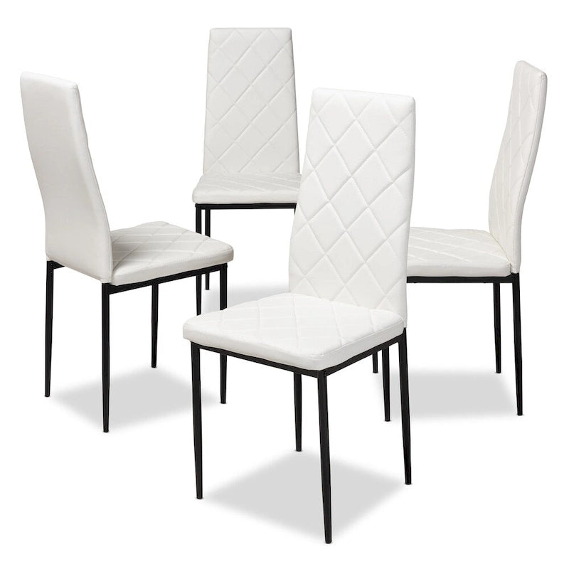Modern Faux Leather Dining Chair 4-Piece Set by Baxton Studio