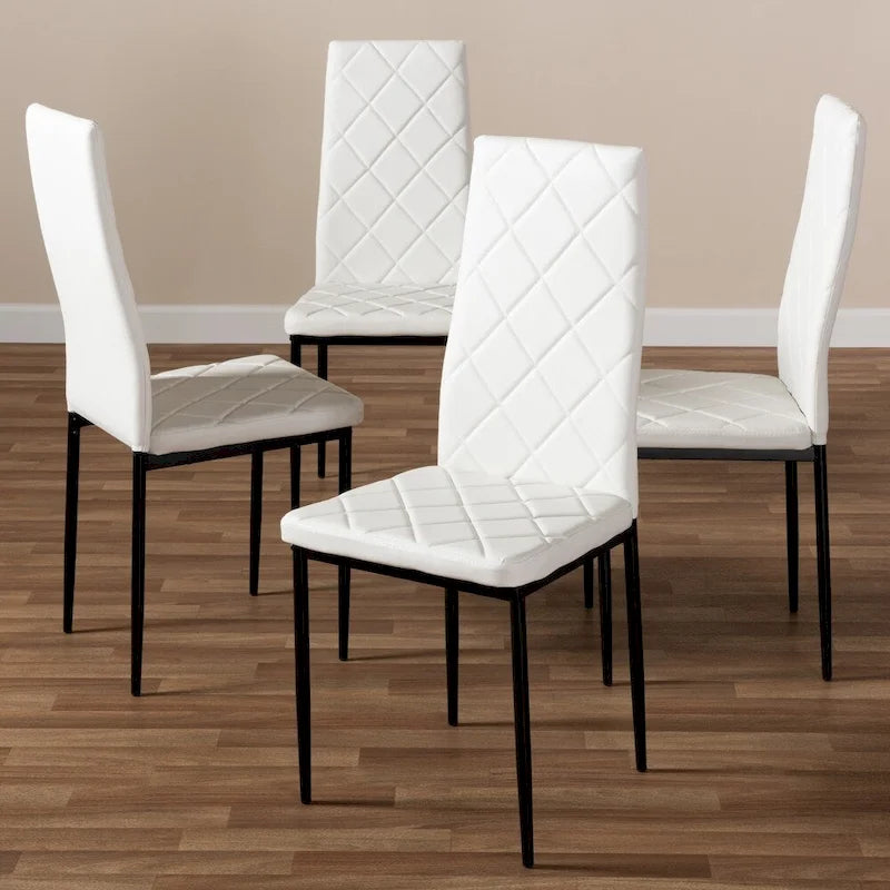 Modern Faux Leather Dining Chair 4-Piece Set by Baxton Studio