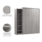 Claremont Queen Murphy Bed with Closet Organizer (85W) by Bestar