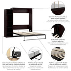 Claremont Queen Murphy Bed with Closet Organizer (85W) by Bestar