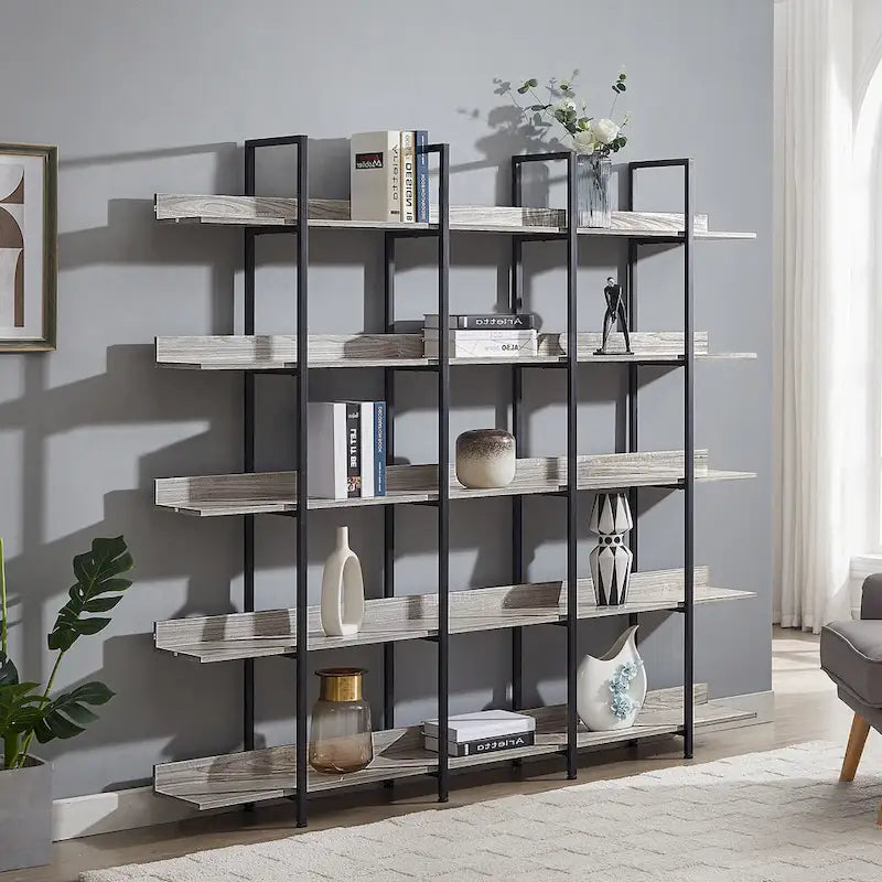 5 Tier Bookcase Home Office Open Bookshelf