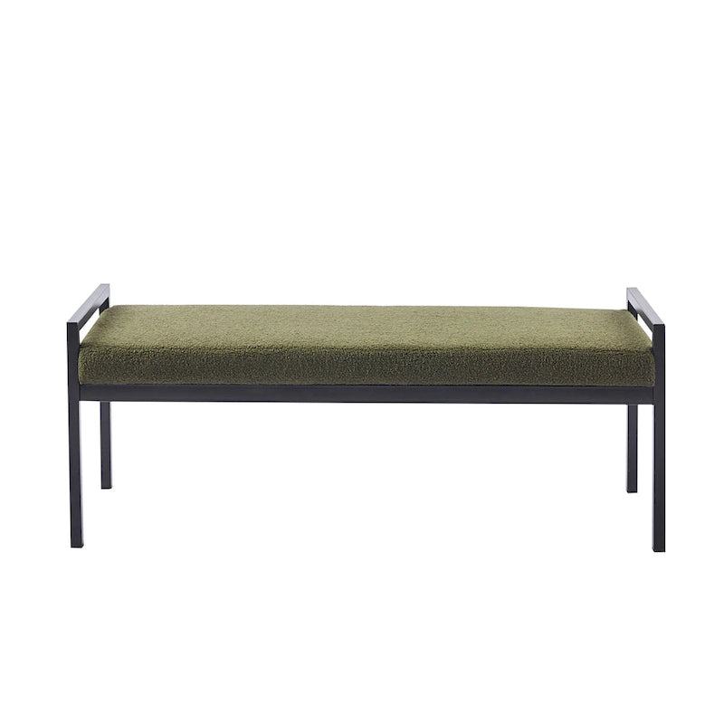 Porthos Home Rue Teddy Fabric Upholstered Bench with Steel Legs