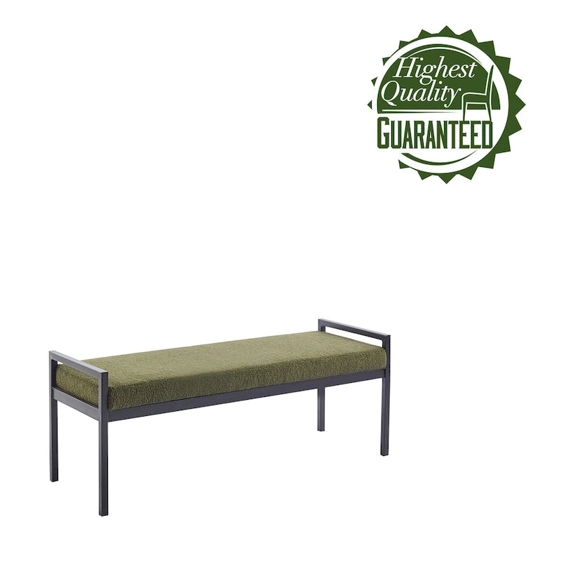 Porthos Home Rue Teddy Fabric Upholstered Bench with Steel Legs