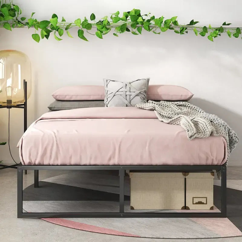 Priage by Zinus Black Metal 14-inch Platform Bed