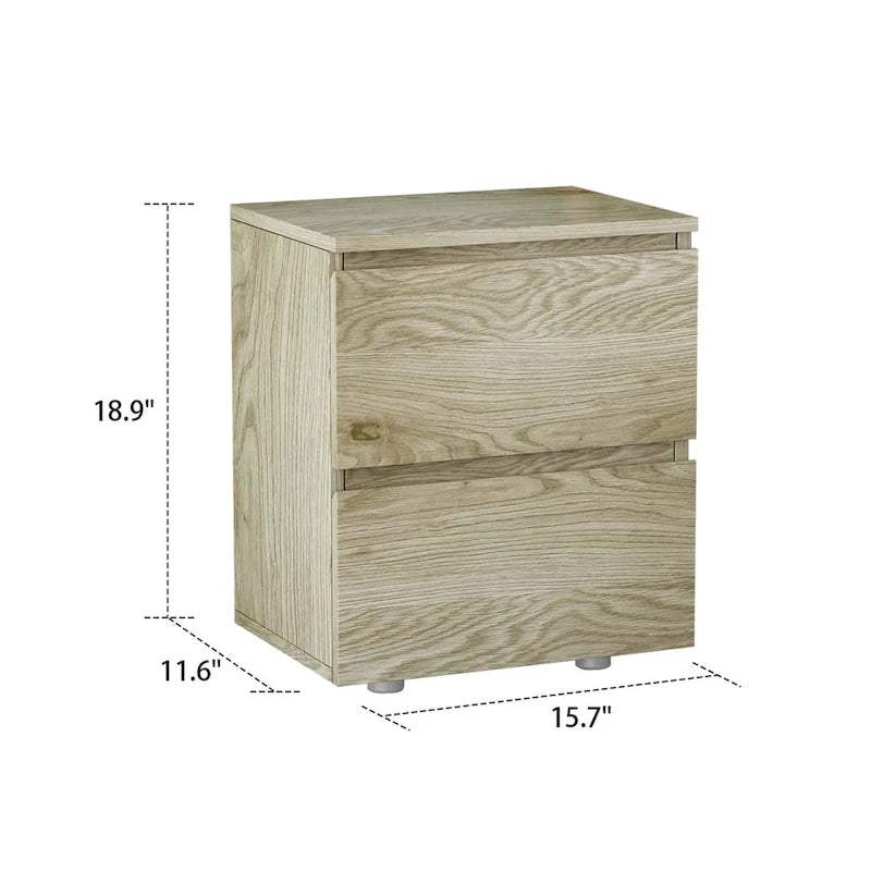 18.9 Tall 15.7W 2 - Drawer Nightstand Chest End Table
