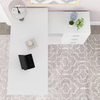 55.1W 41.3D Timechee L-Shape Executive Desk Workstation Computer