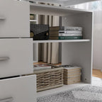 55.1W 41.3D Timechee L-Shape Executive Desk Workstation Computer