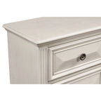 Roundhill Furniture Renova Distressed Parchment Wood Bedroom Set, Panel Bed, Dresser, Mirror, Nightstand