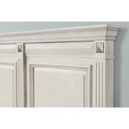 Roundhill Furniture Renova Distressed Parchment Wood Bedroom Set, Panel Bed, Dresser, Mirror, Nightstand