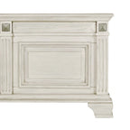 Roundhill Furniture Renova Distressed Parchment Wood Bedroom Set, Panel Bed, Dresser, Mirror, Nightstand