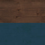 Bridgevine Home Nantucket 53 inch Writing Desk, No Assembly Required, Blue Denim and Whiskey Finish