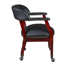 Irving Captain Chair with Casters- Black