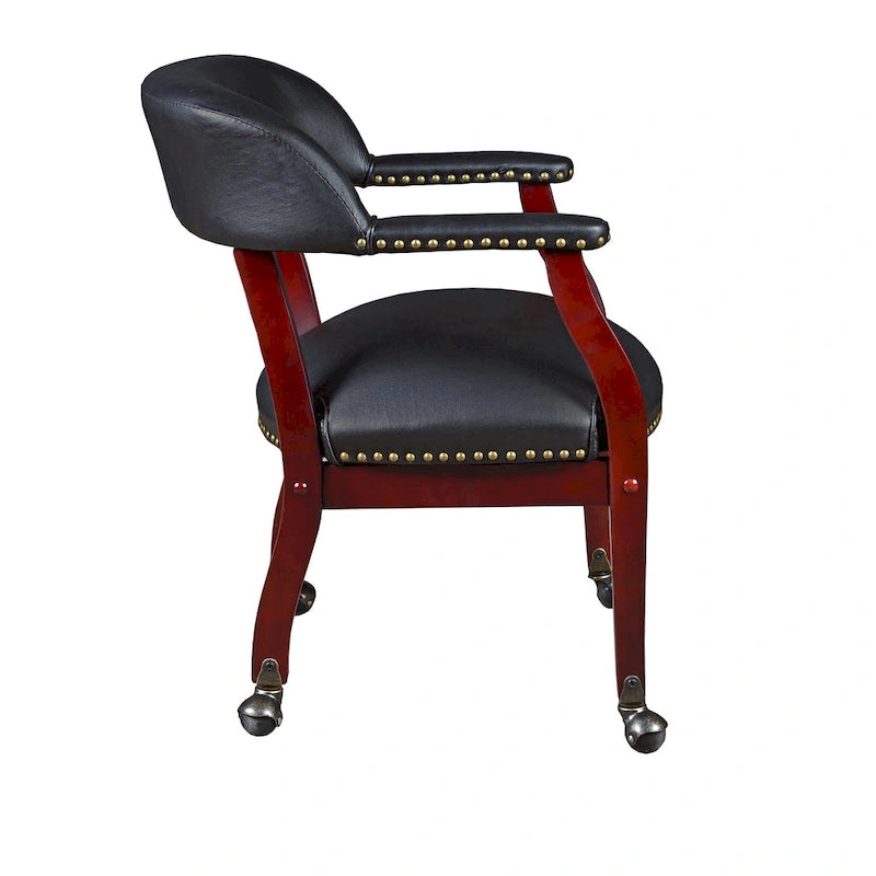 Irving Captain Chair with Casters- Black