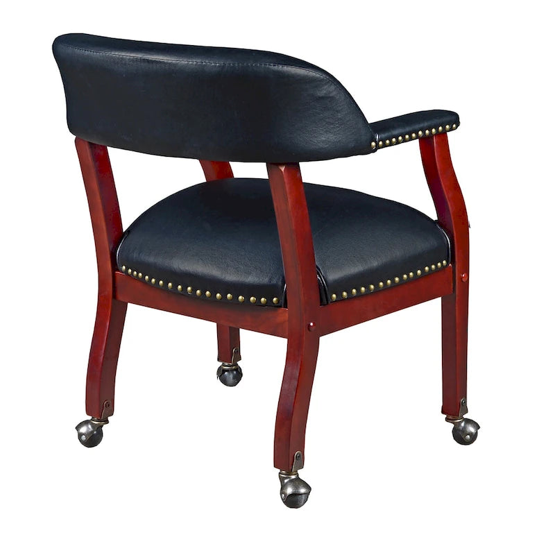 Irving Captain Chair with Casters- Black
