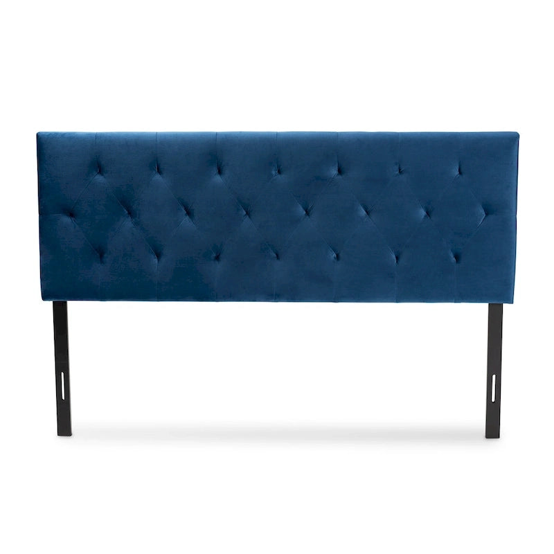 Felix Modern and Contemporary Velvet Upholstered Headboard-Navy Blue