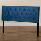 Felix Modern and Contemporary Velvet Upholstered Headboard-Navy Blue