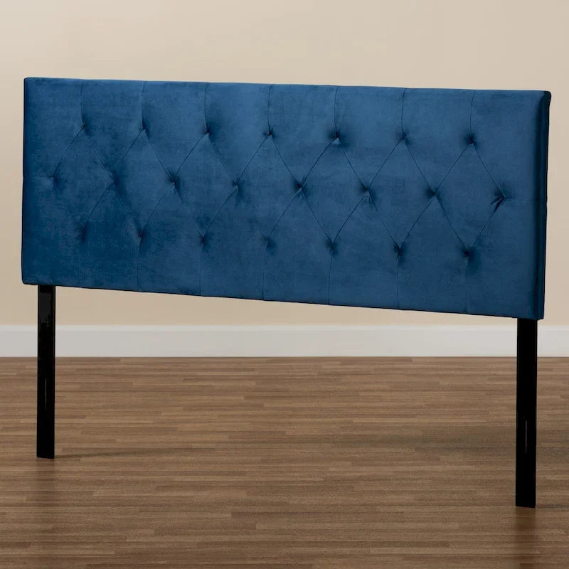 Felix Modern and Contemporary Velvet Upholstered Headboard-Navy Blue