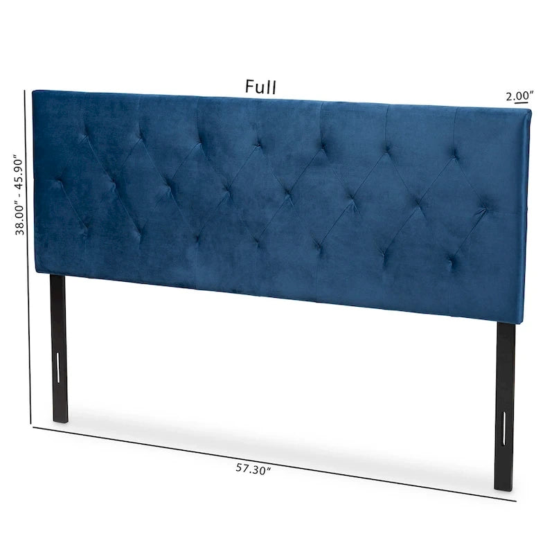 Felix Modern and Contemporary Velvet Upholstered Headboard-Navy Blue