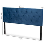 Felix Modern and Contemporary Velvet Upholstered Headboard-Navy Blue