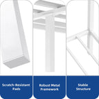 King White Metal Canopy Platform Bed Frame