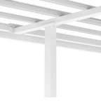 King White Metal Canopy Platform Bed Frame