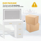 Vanity Desk Makeup Table Light Strip Mirror Dressing - 35.4L x 15.7W x 53.5H