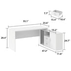 Kerrogee Computer Desk L-Shaped Corner Desk Workstation Reversible