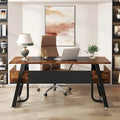 63 inch Large Executive Desk Computer Desk with Storage Shelf