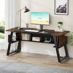 63 inch Large Executive Desk Computer Desk with Storage Shelf