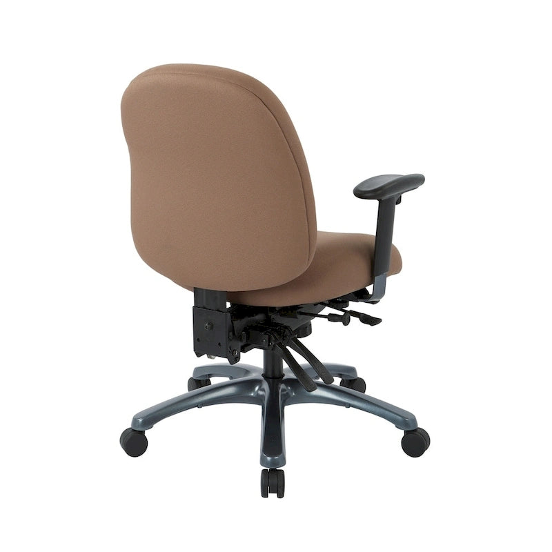 Multi-Function Mid-Office Chair with Seat Slider and Titanium Finish Base
